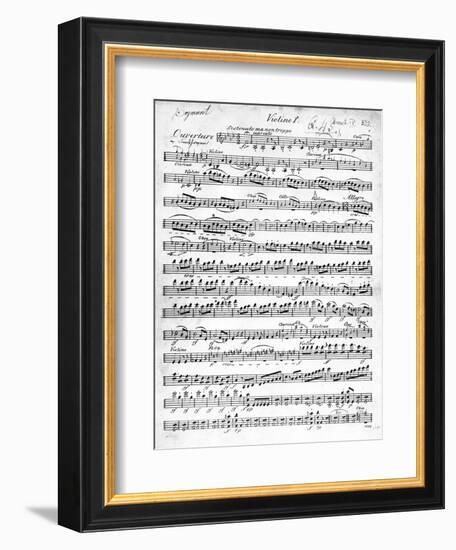 Sheet Music for the Overture to 'Egmont' by Ludwig Van Beethoven, Written Between 1809-10 (Print)-German-Framed Giclee Print