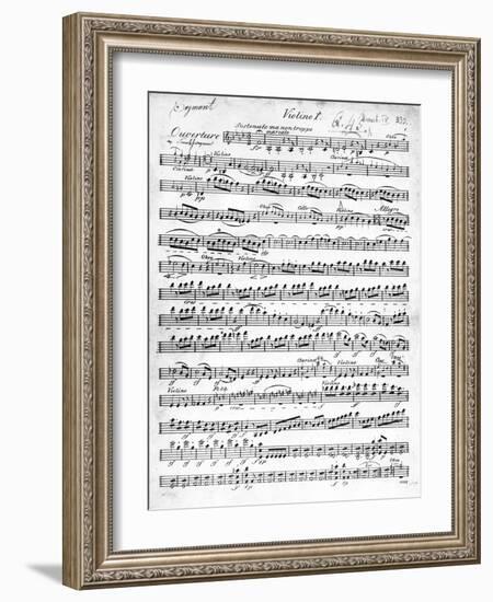 Sheet Music for the Overture to 'Egmont' by Ludwig Van Beethoven, Written Between 1809-10 (Print)-German-Framed Giclee Print