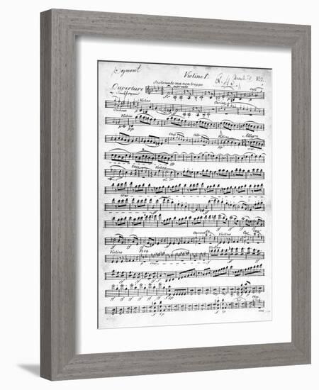 Sheet Music for the Overture to 'Egmont' by Ludwig Van Beethoven, Written Between 1809-10 (Print)-German-Framed Giclee Print