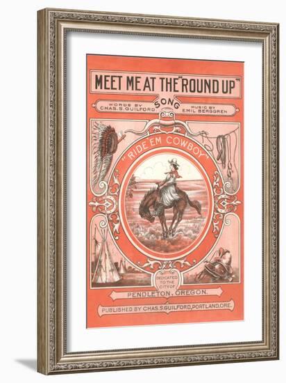 Sheet Music for the Round Up-null-Framed Art Print