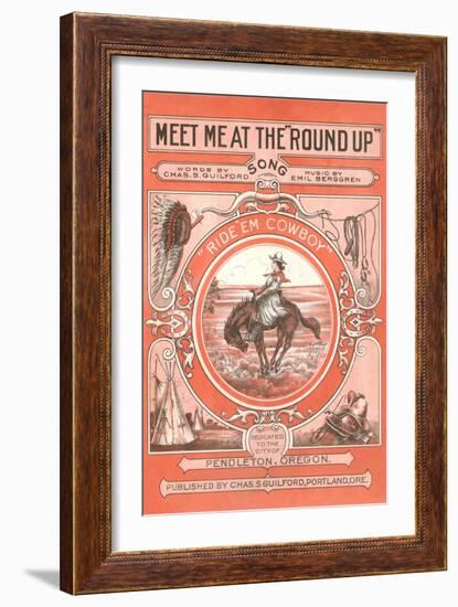 Sheet Music for the Round Up-null-Framed Art Print