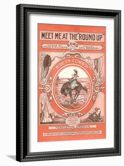 Sheet Music for the Round Up-null-Framed Premium Giclee Print