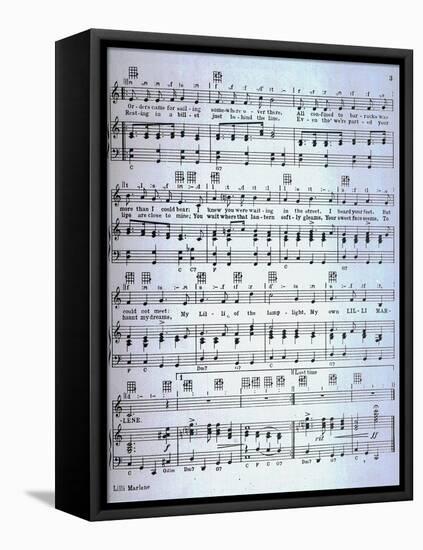 Sheet Music for the Song 'Lili Marleen'-null-Framed Premier Image Canvas