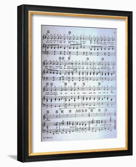 Sheet Music for the Song 'Lili Marleen'-null-Framed Giclee Print