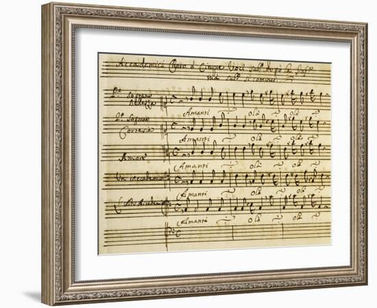 Sheet Music of Accademia D'Amore-null-Framed Giclee Print