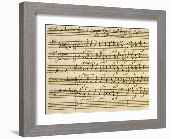 Sheet Music of Accademia D'Amore-null-Framed Giclee Print