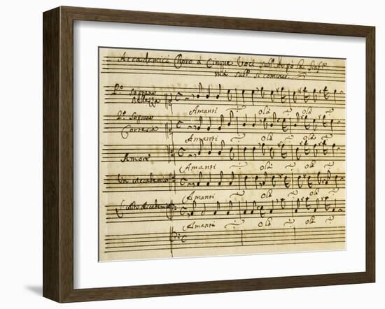 Sheet Music of Accademia D'Amore-null-Framed Giclee Print