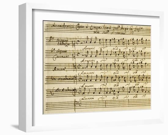 Sheet Music of Accademia D'Amore-null-Framed Giclee Print