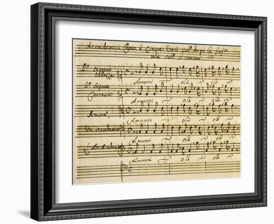 Sheet Music of Accademia D'Amore-null-Framed Giclee Print