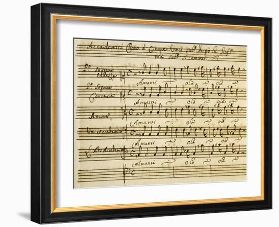 Sheet Music of Accademia D'Amore-null-Framed Giclee Print