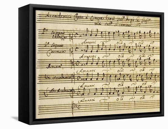 Sheet Music of Accademia D'Amore-null-Framed Premier Image Canvas