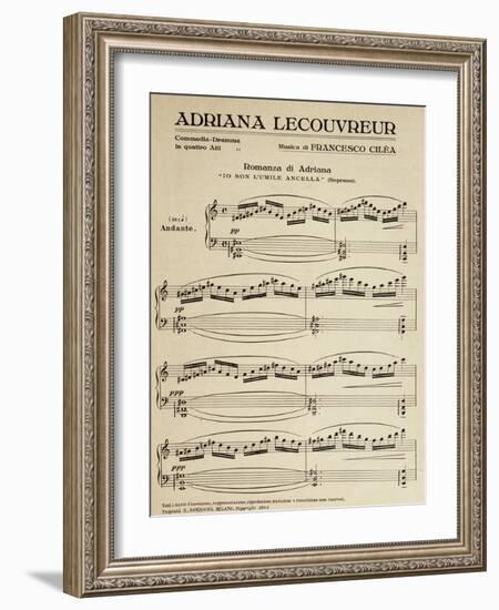 Sheet Music of Adriana Lecouvreur, Opera by Francesco Cilea-null-Framed Giclee Print