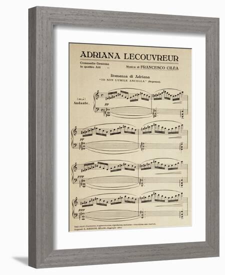 Sheet Music of Adriana Lecouvreur, Opera by Francesco Cilea-null-Framed Giclee Print