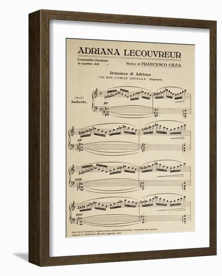 Sheet Music of Adriana Lecouvreur, Opera by Francesco Cilea-null-Framed Giclee Print