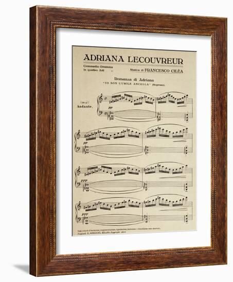 Sheet Music of Adriana Lecouvreur, Opera by Francesco Cilea-null-Framed Giclee Print