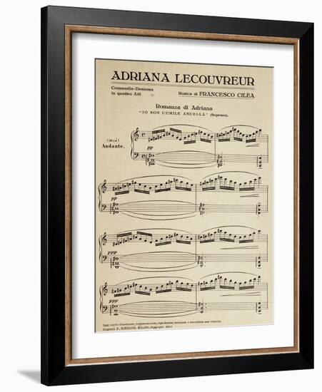 Sheet Music of Adriana Lecouvreur, Opera by Francesco Cilea-null-Framed Giclee Print