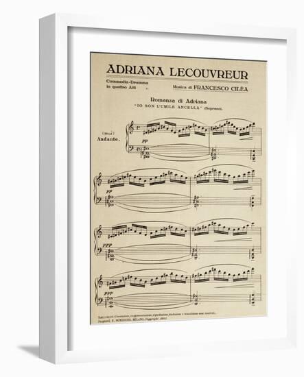 Sheet Music of Adriana Lecouvreur, Opera by Francesco Cilea-null-Framed Giclee Print