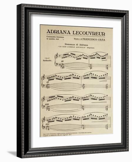 Sheet Music of Adriana Lecouvreur, Opera by Francesco Cilea-null-Framed Giclee Print