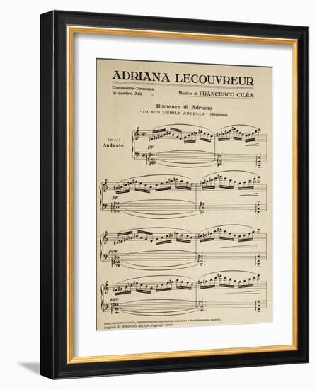 Sheet Music of Adriana Lecouvreur, Opera by Francesco Cilea-null-Framed Giclee Print