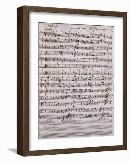 Sheet Music of Concerto Primo-Francesco Geminiani-Framed Giclee Print