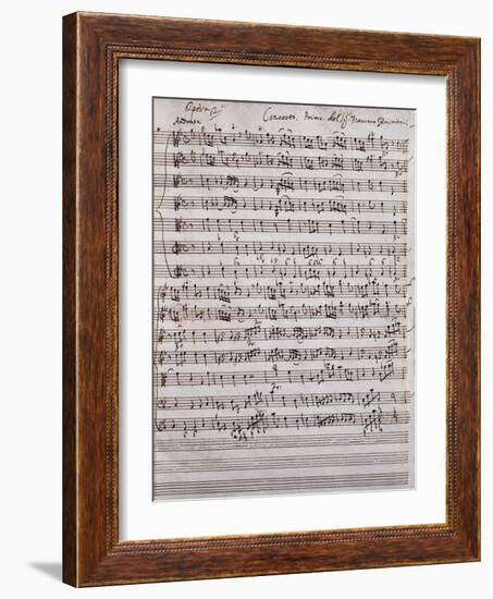 Sheet Music of Concerto Primo-Francesco Geminiani-Framed Giclee Print