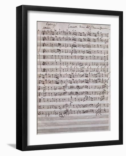 Sheet Music of Concerto Primo-Francesco Geminiani-Framed Giclee Print