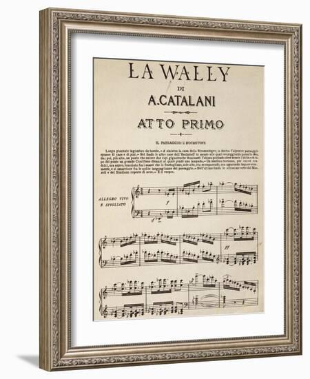 Sheet Music of First Page, Act I of La Wally, Opera by Alfredo Catalani-null-Framed Giclee Print