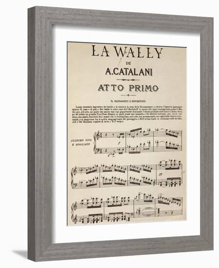 Sheet Music of First Page, Act I of La Wally, Opera by Alfredo Catalani-null-Framed Giclee Print