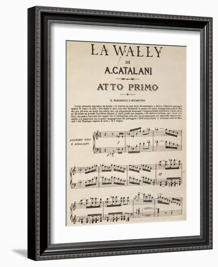 Sheet Music of First Page, Act I of La Wally, Opera by Alfredo Catalani-null-Framed Giclee Print