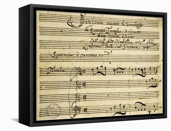 Sheet Music of Il Barcheggio, Symphony-Alessandro Stradella-Framed Premier Image Canvas