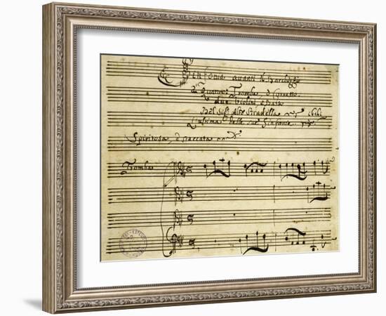 Sheet Music of Il Barcheggio, Symphony-Alessandro Stradella-Framed Giclee Print