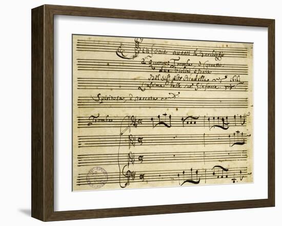 Sheet Music of Il Barcheggio, Symphony-Alessandro Stradella-Framed Giclee Print