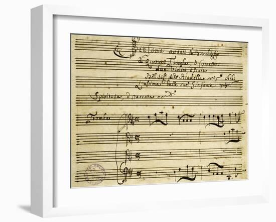 Sheet Music of Il Barcheggio, Symphony-Alessandro Stradella-Framed Giclee Print