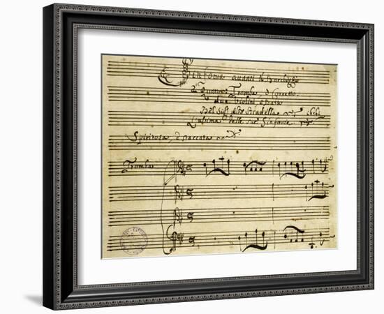 Sheet Music of Il Barcheggio, Symphony-Alessandro Stradella-Framed Giclee Print