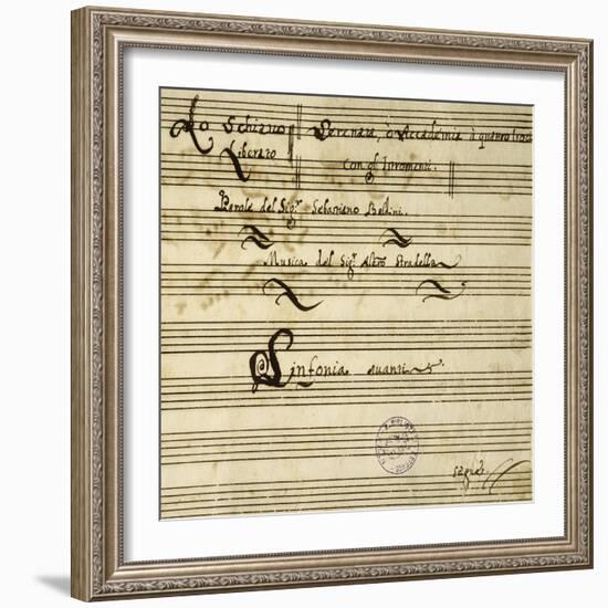 Sheet Music of Lo Schiavo Liberato-null-Framed Giclee Print