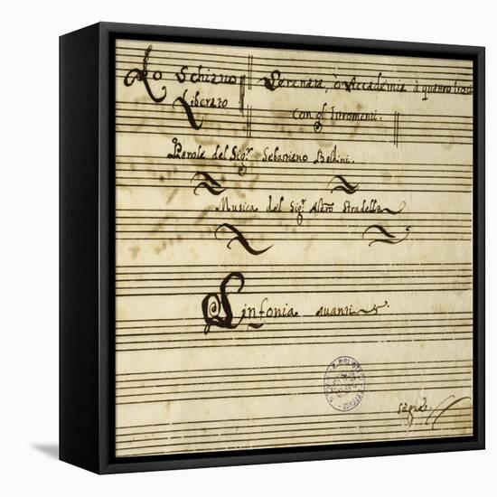 Sheet Music of Lo Schiavo Liberato-null-Framed Premier Image Canvas