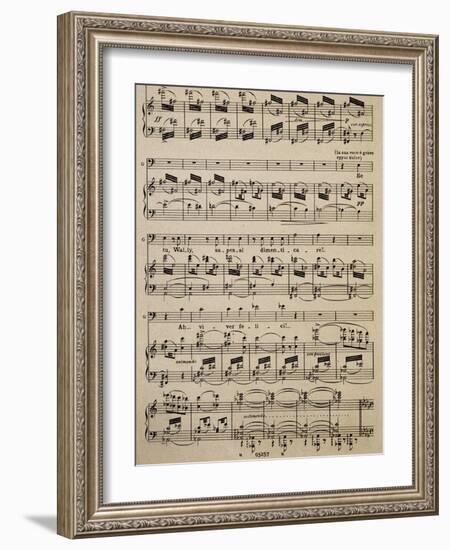 Sheet Music of Page from Act I of La Wally, Opera by Alfredo Catalani-null-Framed Giclee Print