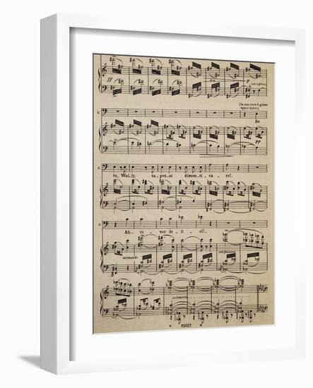 Sheet Music of Page from Act I of La Wally, Opera by Alfredo Catalani-null-Framed Giclee Print