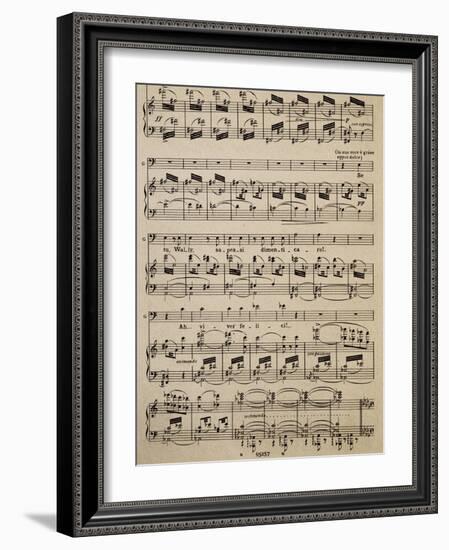 Sheet Music of Page from Act I of La Wally, Opera by Alfredo Catalani-null-Framed Giclee Print