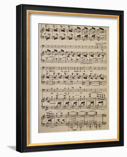 Sheet Music of Page from Act I of La Wally, Opera by Alfredo Catalani-null-Framed Giclee Print