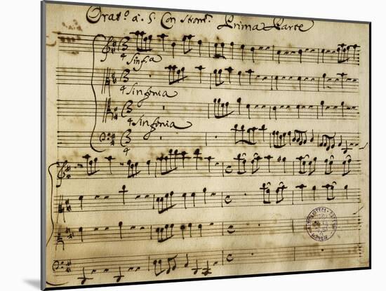 Sheet Music of the Oratorio of Saint John the Baptist-Alessandro Stradella-Mounted Giclee Print