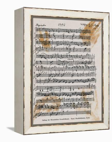 Sheet Music with Mozart's Signature-null-Framed Premier Image Canvas