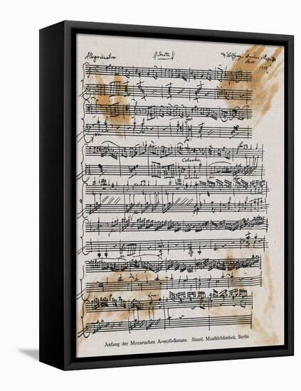 Sheet Music with Mozart's Signature-null-Framed Premier Image Canvas