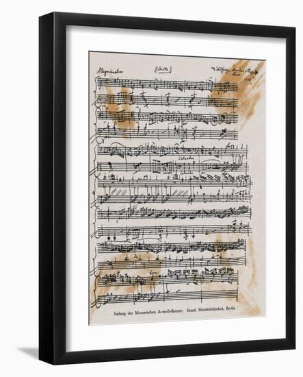 Sheet Music with Mozart's Signature-null-Framed Photographic Print