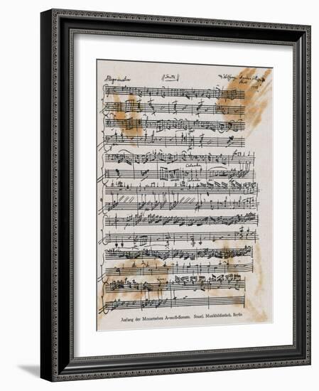 Sheet Music with Mozart's Signature-null-Framed Photographic Print