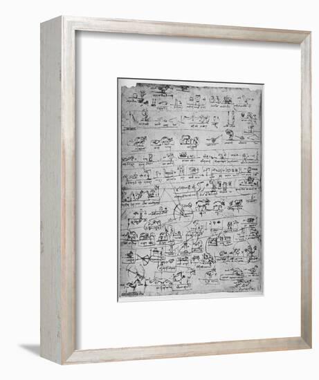 'Sheet of Pictographs', c1480 (1945)-Leonardo Da Vinci-Framed Giclee Print