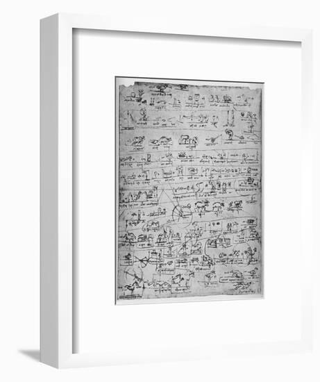 'Sheet of Pictographs', c1480 (1945)-Leonardo Da Vinci-Framed Giclee Print