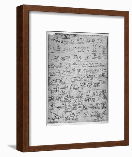 'Sheet of Pictographs', c1480 (1945)-Leonardo Da Vinci-Framed Giclee Print