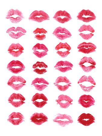 Sheet of Pink Lipstick Kisses' Art Print | Art.com