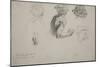 Sheet of Studies for the Justice of Trajan , C.1840 (Pencil on Paper)-Ferdinand Victor Eugene Delacroix-Mounted Giclee Print